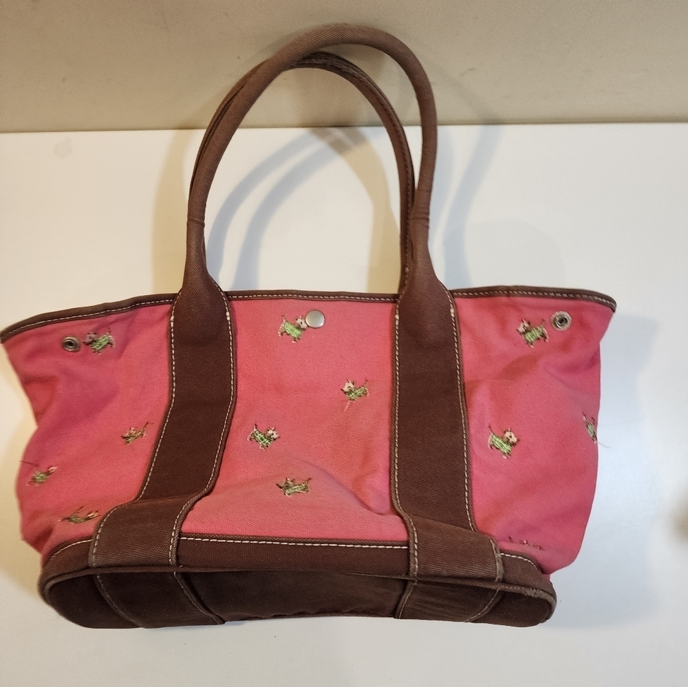 J. Crew pink and brown scotty dog cotton tote bag - Picture 10 of 10